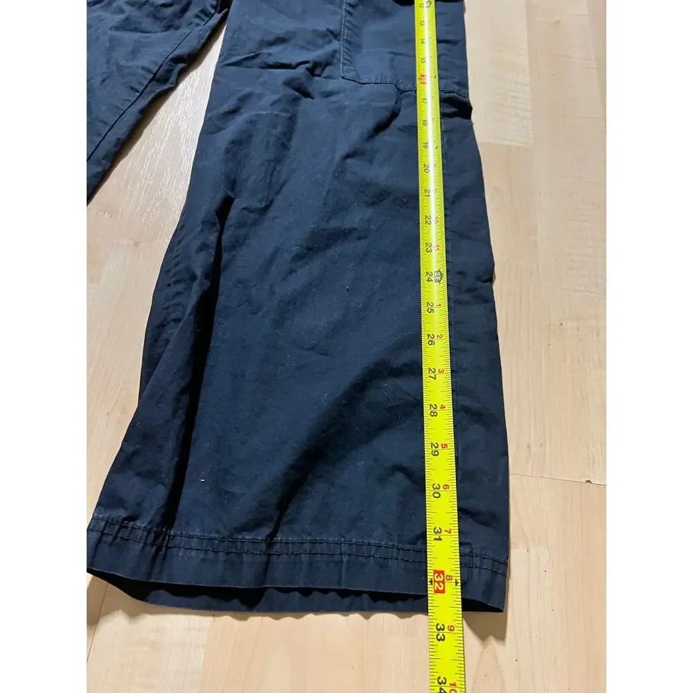 Old Navy Cargo Pants Youth L 10-12 Black Wide Leg Utility Y2K Baggy Skater hike
